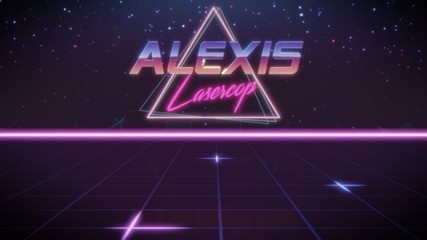 first name Alexis in synthwave style