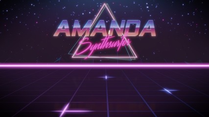 first name Amanda in synthwave style