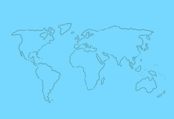 Fototapeta na wymiar Hand drawn world map illustration