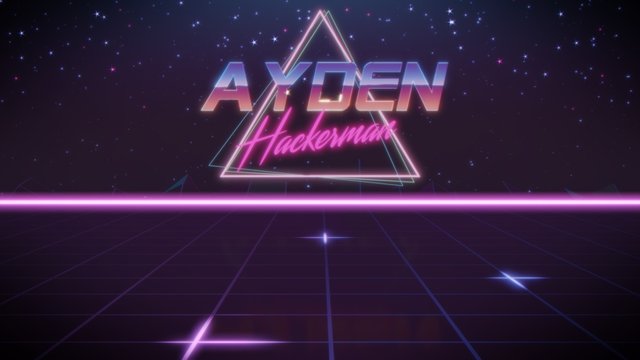 first name Ayden in synthwave style