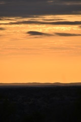 orange sunset in the mountains