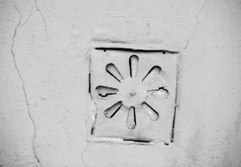 Painted and dusty ventilation shaft