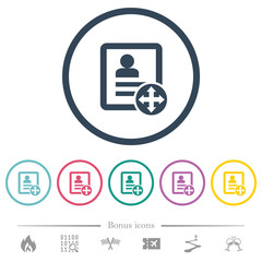 Fototapeta premium Move contact flat color icons in round outlines