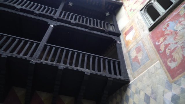 Medieval castle views inside building