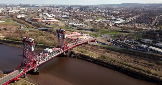 The historic Newport Bridge than spans the river Tees between Middlesbrough and Stockton on Tees