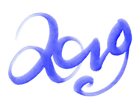 Happy New Year 2019 - Hand drawn colorful watercolor lettering isolated on white background