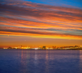 Obraz premium Tarragona port sunset in Mediterranean