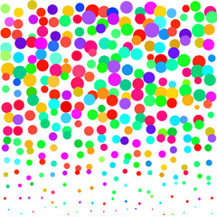 Bright colorful  confetti on a white background 