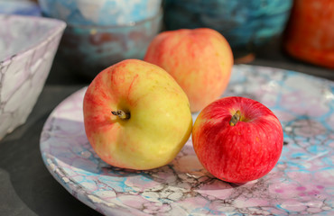 Ripe apples are in the china