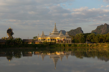 Kyauk Ka Lat Pagoda and monastery near Hpa An, southern Myanmar