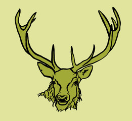 Decorative portrait of deer