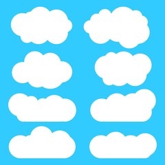 Clouds icon , illustration on a blue background