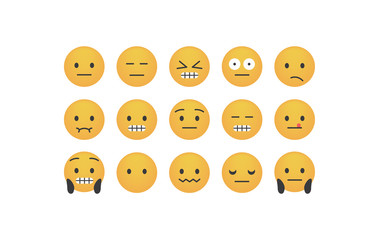  Set of poker face emoticon 