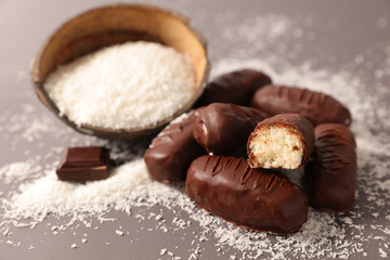 chocolate candy with coconut