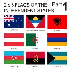 Flags 2 x 3 of the independent states 1