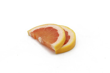 grapefruit slices isolated on white
