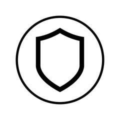 shield icon vector. protection and security icon, black and white, on a white background
