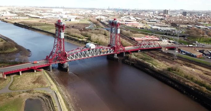 The Newport Bridge that connects Middlesbrough and Stockton on Tees and bridges the River Tees in Teesside