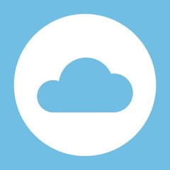 Cloud icon, blue cloud in white circle