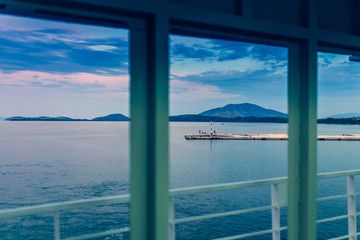 A view from a deck of big ship