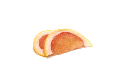 grapefruit slices isolated on white