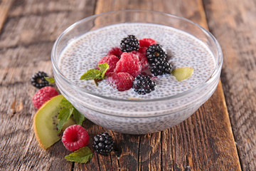chia pudding with berry fruit
