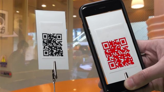 Scanning QR CODE look alike pattern (CAN NOT SCAN THIS) via smart phone at the store.