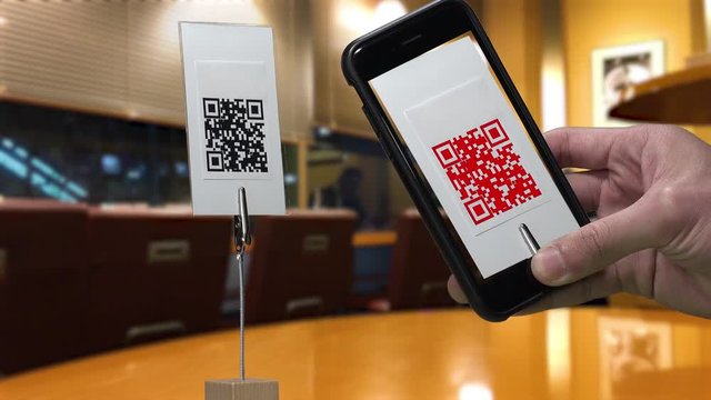 Scanning QR CODE look alike pattern (CAN NOT SCAN THIS) via smart phone at the store.