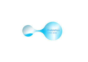 Probiotics bacteria vector design. Concept of design with Lactobacillus Probiotic Bacteria. Template design with Prebiotic healthy nutrition ingredient