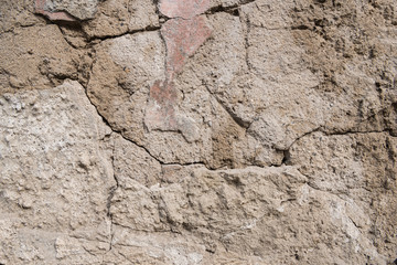 Cracks in the concrete wall