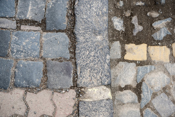 Cobblestone pavement in the town
