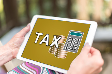 Tax concept on a tablet