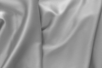 Rippled white silk fabric satin cloth waves background