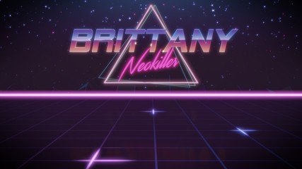 first name Brittany in synthwave style