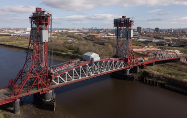 The Newport Bridge that connects Middlesbrough and Stockton on Tees and bridges the River Tees in...