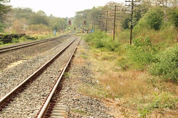 Obraz premium Train station and railway