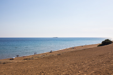 A view of beach on Corfu, Greece, one of the Island's most popular resorts