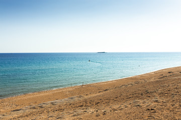 A view of beach on Corfu, Greece, one of the Island's most popular resorts