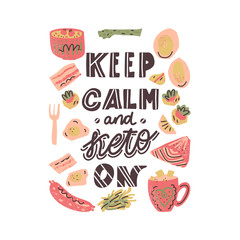 Ketogenic meals vector set