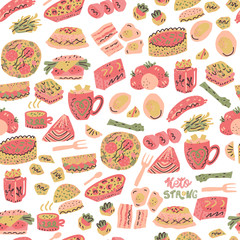 Ketogenic meals vector set