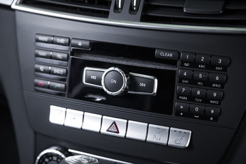 Close up of control panel of car interior