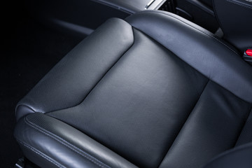 Close up of leather car seat