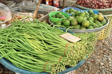 Long beans at market