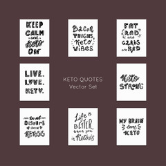 Ketogenic meals vector set