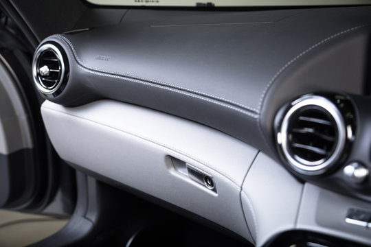 Two Tone Leather Trim In Luxurious Car Interior