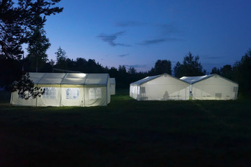 Field camp. headquarters in a tent