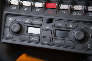 Temperature control panel of sports car