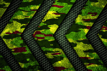 camouflage metal and mesh background and texture.