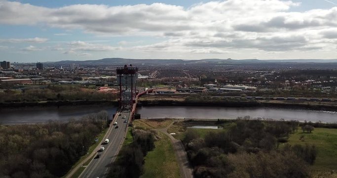 The Teesside Newport Bridge which spans the River Tees between Middlesbrough and Stockton on Tees