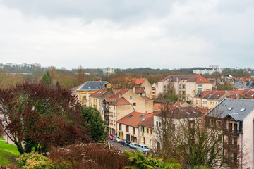 Obraz premium Metz, FRANCE - April 1, 2018: Street view of downtown in Metz, France